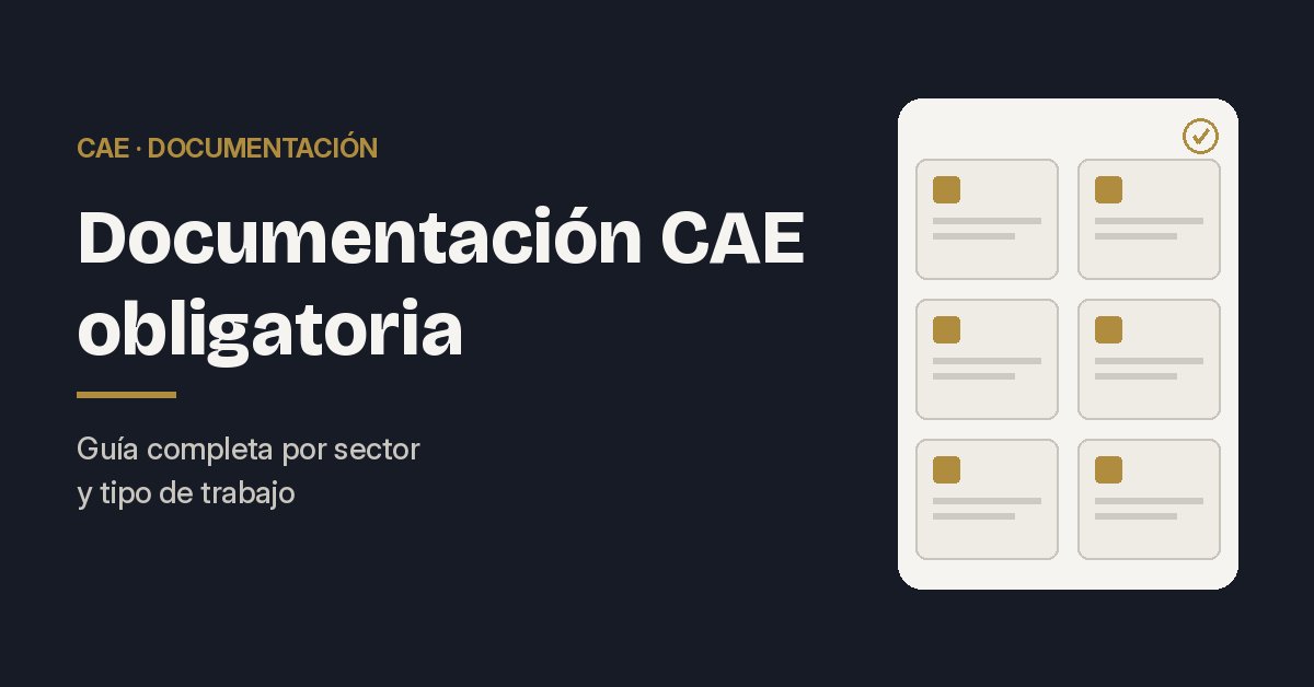 Guía completa de la documentación CAE obligatoria en España por sector y rol